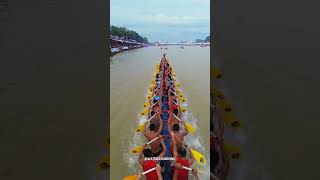I flew low to see the champion's rowing theory. #boatrace #longboat #boatdance #festival #pacujalur