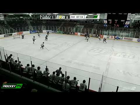St. Thomas Stars Jackson Phillips Hit on Komoka Kings Jack Greenwell
