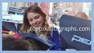 Melissa Benoist with fans signs autographs for Top