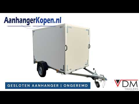Gesloten aanhanger 258x130cm - 750kg - ongeremd | VDM
