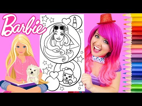 Coloring Barbie & Her Dog Coloring Book Page Prismacolor Colored Pencil | KiMMi THE CLOWN Video
