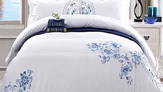 Sateen Embroidered Soft Cotton White Comforter Cover SA-01