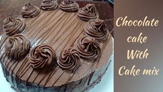 Super moist chocolate cake with cake mix | Easy chocolate cake recipe