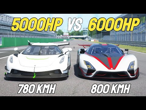 5000HP Koenigsegg Jesko VS 6000HP SSC Tuatara Aggressor RACE