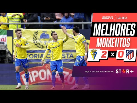 Gols e lances de Cadiz x Atlético de Madri