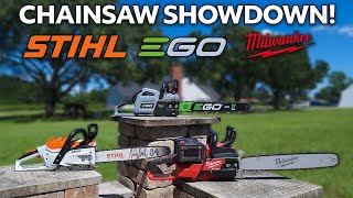 Best 20” Chainsaw? Milwaukee vs EGO vs Stihl Head-to-Head!