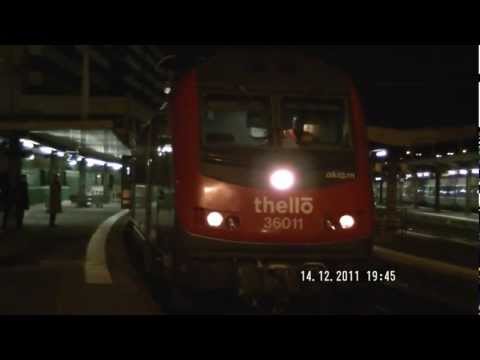 HD Gare de Lyon: Départ du train de nuit italien privée 221 Paris Venise St Lucas 14/12/2012