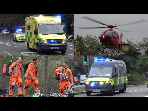 HEMS Landing | London Air Ambulance HEMS landing with sirens