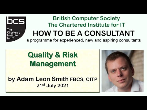 Como ser um consultor - Gestão de Qualidade e Risco por Adam Leon Smith
