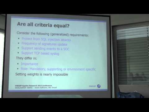 OWASP AppSec EU 2013: WAFEC - content and history of an unbiased project challenge