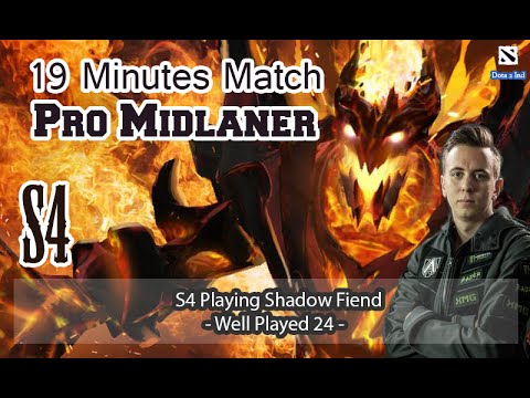 Dota 2 Pro GamePlay - S4 Shadow Fiend Awesome Midlane 19 Minutes Match - Well Played 24