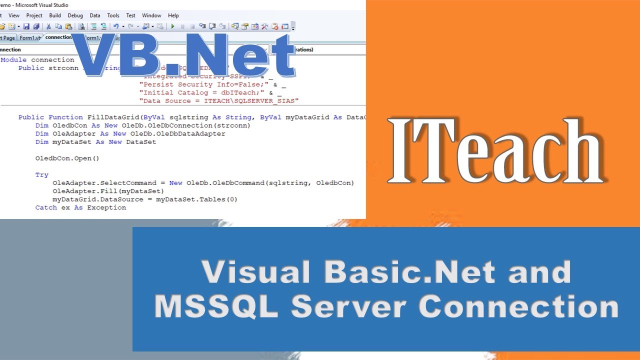[VB.Net Part 1] - Visual Basic.Net and Microsoft SQL Server Connection (From Scratch)