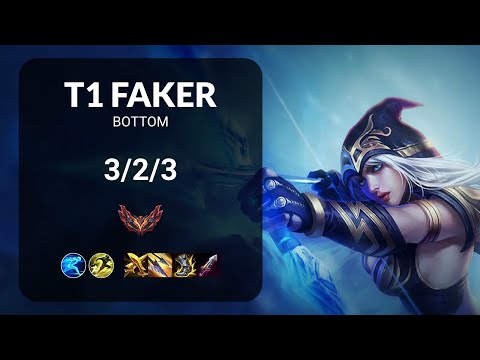 T1 Faker Ashe vs Draven BOTTOM - KR GRANDMASTER Patch 15.10