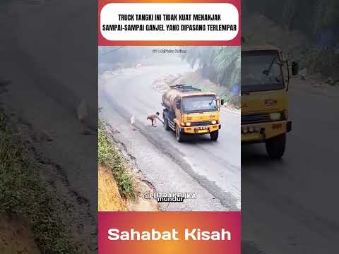 Truck Tangki Ini tidak Kuat menanjak sampai ganjal yang dipasang tidak kuat menahannya #shorts