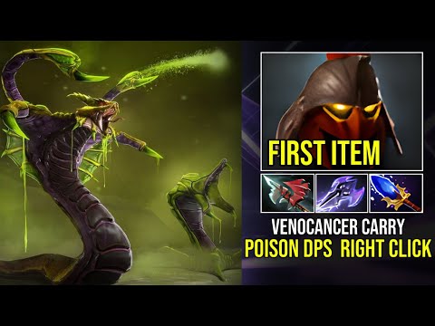 Venomancer Carry Helm of Dominator Build - Full Right-Click Poison DPS!|Dota 2 Pro Highlights 7.39d