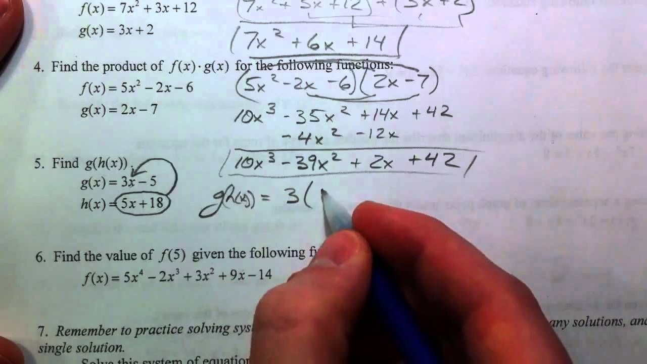 Algebra 2 Midterm Review (1-9)