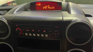Citroen Berlingo Peugeot Partner Clock Setting Change the Time and Dat
