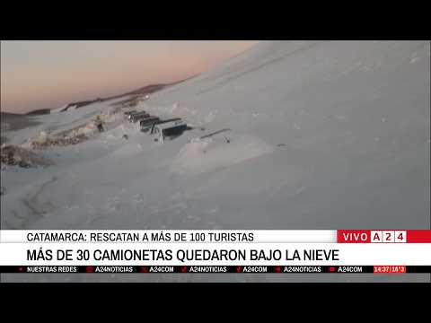 🔴  Catamarca: rescatan a más de 100 turistas varados por la nieve