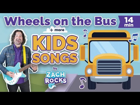 Wheels On The Bus + More Kids Songs & Nursery Rhymes | by Zach Rocks