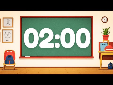 2 minute timer with music for classroom with alarm
