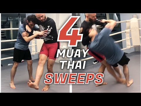 4 foot sweeps from the clinch for Thai boxing, MMA, and Sanda