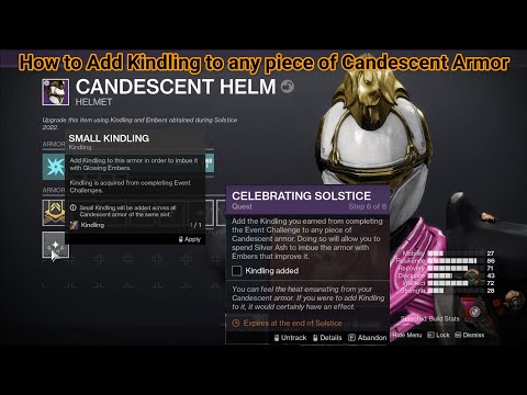 Destiny 2 - How to Add Kindling to any piece of Candescent Armor | Solstice 2022