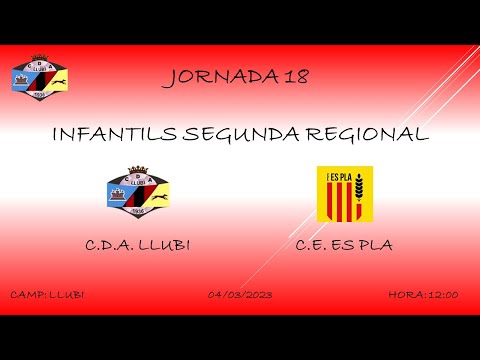 JORNADA 18- TEMP. 22-23 - C.D.A LLUBI - C.E. ES PLA - (Resumen partit) INFANTILS SEGONA REGIONAL