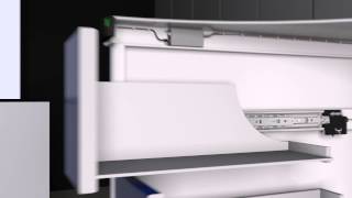 Drawer slide with integrated electronic lock