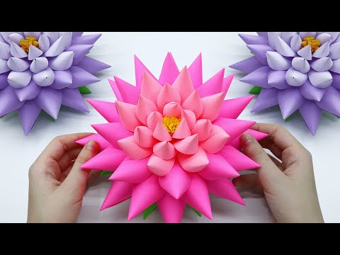 🌺BIG PAPER FLOWERS making! 🌺🌺 3D Origami Flower DIY