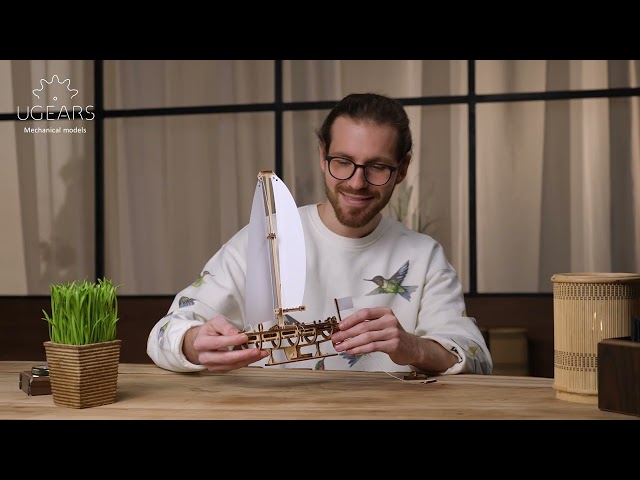 Vídeo relacionado con UGEARS Ocean Beauty Yacht - Rompecabezas 3D de madera para adultos - Kit de construcción de modelo de velero - Kits de modelos de madera para adultos para construir - Regalos de cumpleaños - 95 piezas