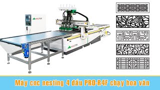 PRO-R4F| Máy cnc 4 đầu chạy vách ngăn, chạy tấm panô cửa bếp
