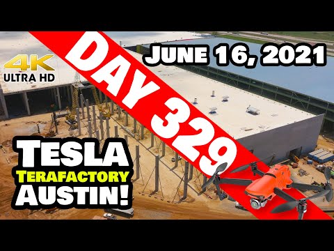 Tesla Gigafactory Austin 4K  Day 329 - 6/16/21 - Terafactory Texas - WOW, GIGA TEXAS IS CRANKING!