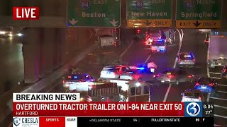 VIDEO: Crash causes heavy delays on I-84 in Hartford