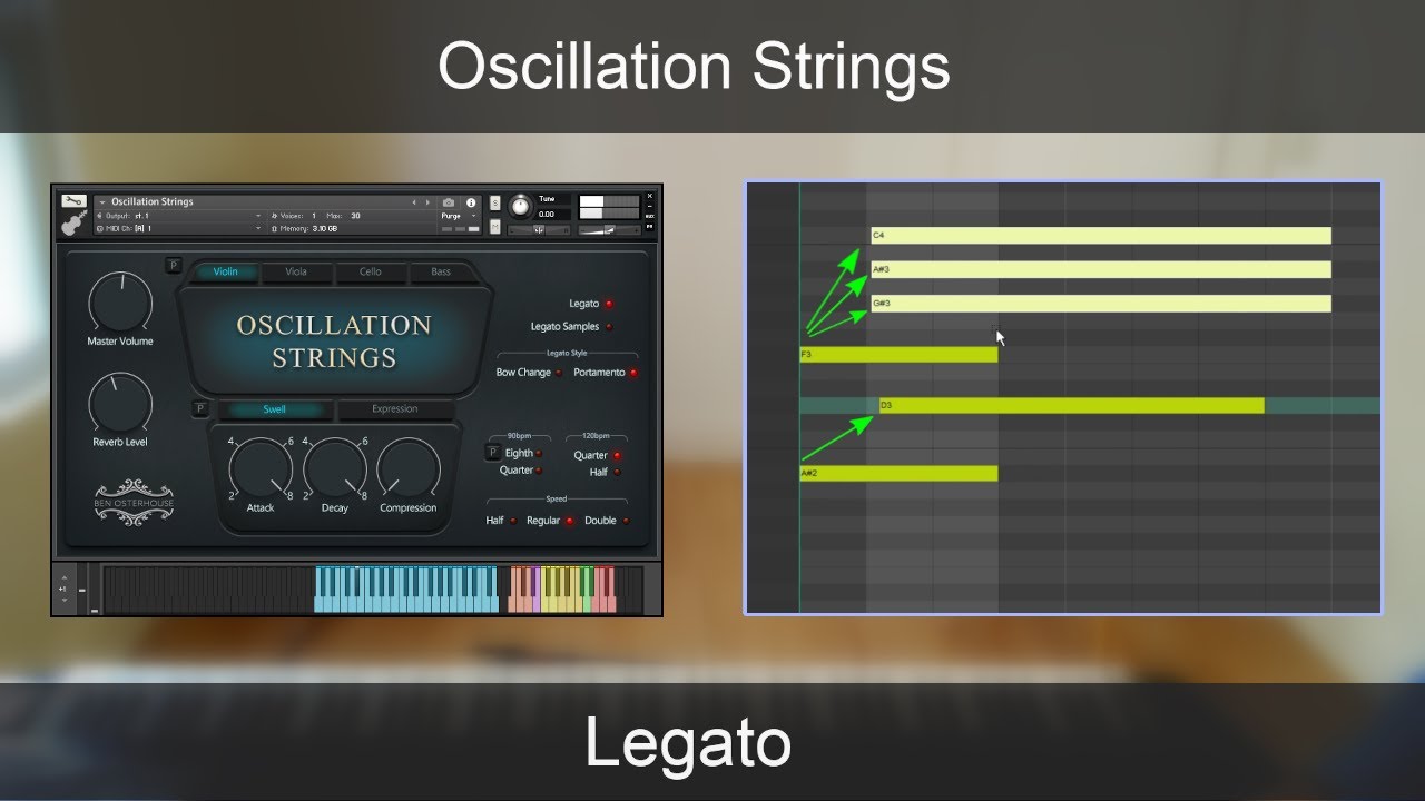 Oscillation Strings // Legato Samples Walkthrough // Kontakt // Ben Osterhouse