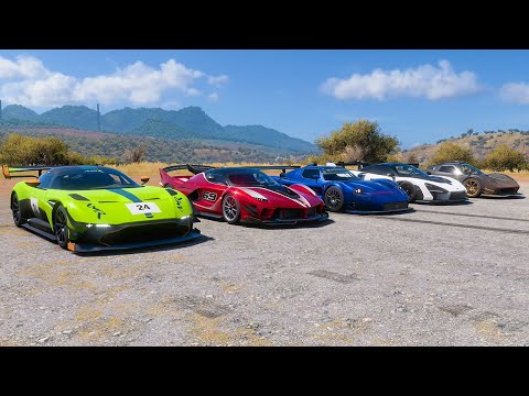 Ferrari FXX K Evo vs McLaren Senna vs Pagani Zonda R vs Aston Martin Vulcan vs Maserati MC12 | FH5