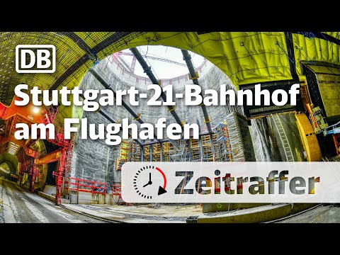Stuttgart 21: Der Bahnhof am Flughafen entsteht - Zeitraffer 2022/2023