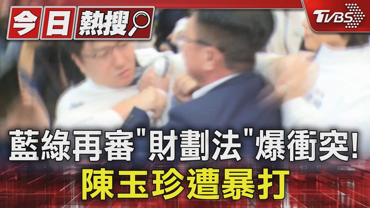 藍綠再審「財劃法」爆衝突! 陳玉珍遭暴打