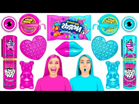 Pink Food vs Blue Food Color Challenge Crazy Challenge by PaRaRa