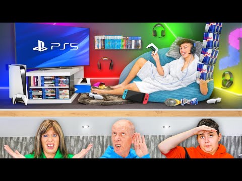 I Built a SECRET Gaming Room in my House! *PS5*