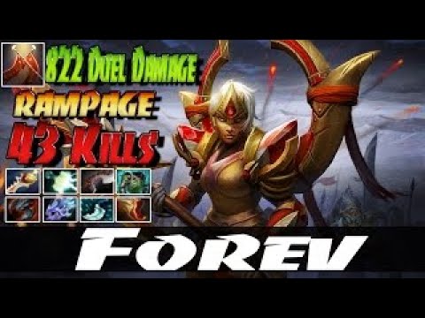 Forev [Legion Commander] 822 Duel Damage RAMPAGE 43 Kills Ranked Gameplay - Dota 2
