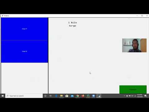 Restaurant Ordering System On Tkinter Python