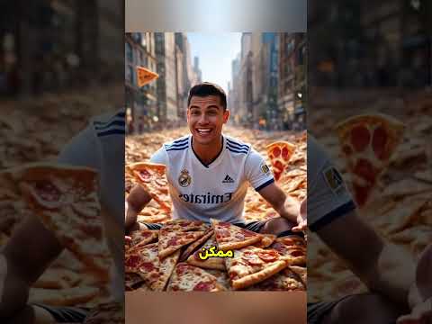 المدينة غارقة في البيتزا المجانية! صدمة البلاستيك تجعل ميسي ورونالدو يندمان! 🤯🤢#كوميديا #مقاطع_مضحكة