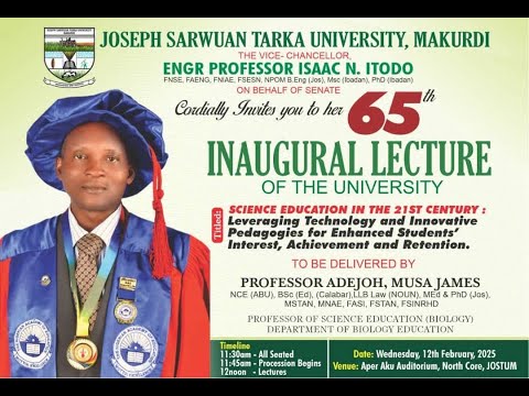 PROF M J  ADEJOH INAUGURAL LECTURE   12TH FEBRUARY, 2025