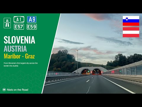 Driving in Slovenia & Austria: Autocesta A1 E57 E59 & Autobahn A9, A2 E66 from Maribor to Graz