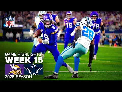 Minnesota Vikings vs Dallas Cowboys Game Highlights | 2025 NFL Season Week 15