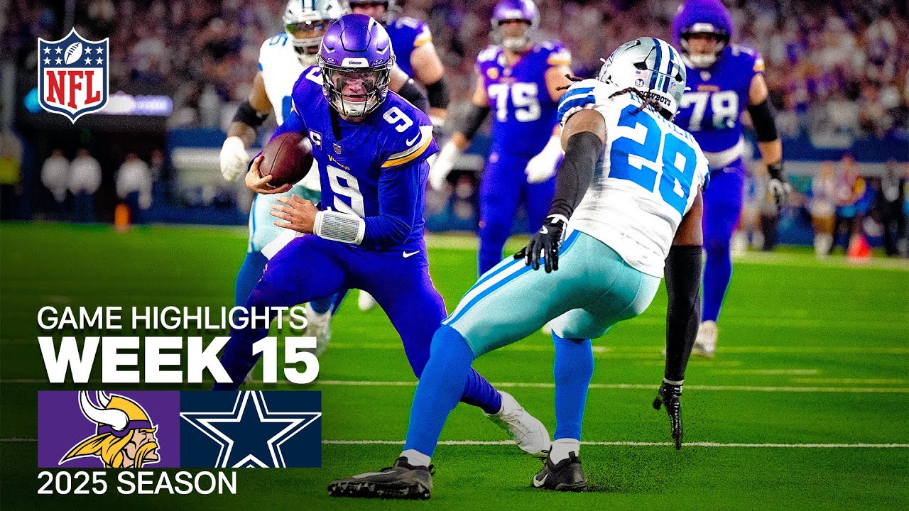 Minnesota Vikings vs Dallas Cowboys Game Highlights | 2025 NFL Season Week 15