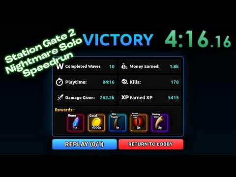 Anime Final Quest | Speedrun Station Gate 2 Nightmare 4:16 Solo