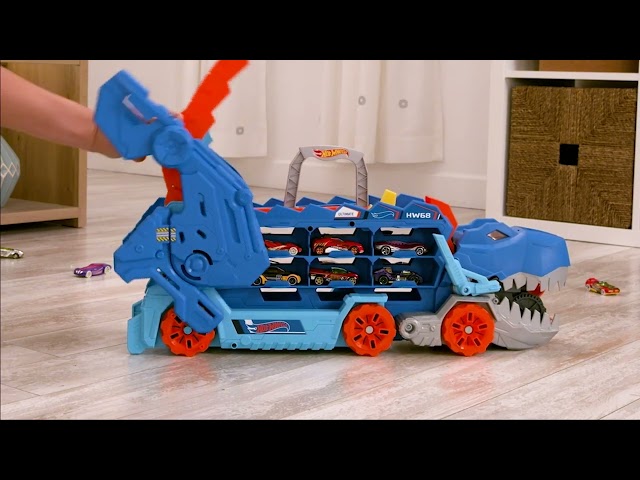 Vídeo relacionado con Hot Wheels City Desafío del T-Rex Pista para Coches de Juguete con Lanzador, Incluye 1 vehículo, +5 años (Mattel HNP77)