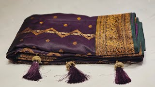 Latest beautiful designer Indian party katan saree collection,trendy saree price in Bangladesh 2025