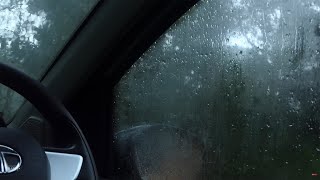 Stormy Rain &amp; Thunder from Inside Car | Help Study, Meditation, PTSD, Insomnia &amp; Tinnitus